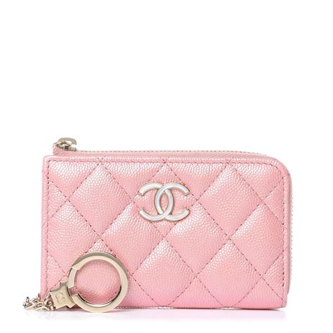 chanel pink cardholder|chanel zipped key holder.